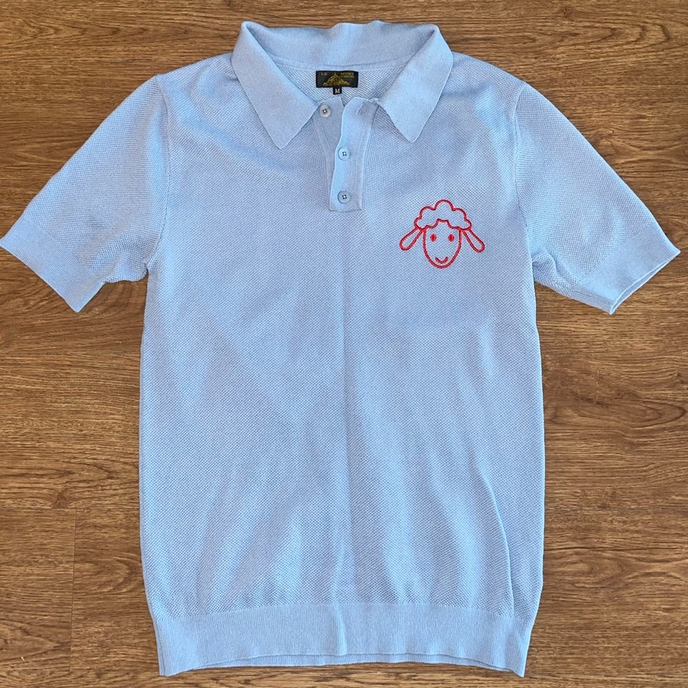 Le Mont St Michel polo sweater blue M